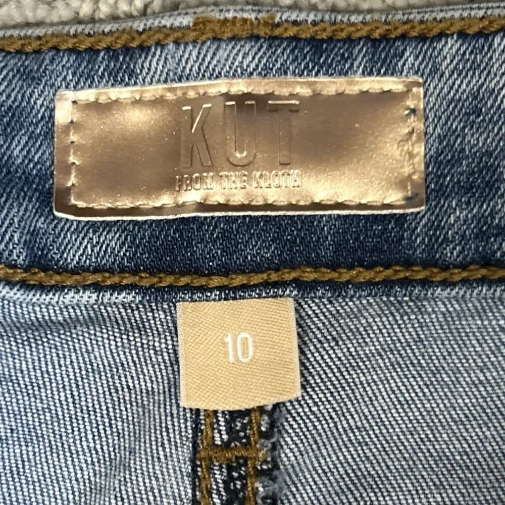 Kut from the Kloth Kelsey Ankle Flare Jeans Women’s 10 Medium Wash Stretch